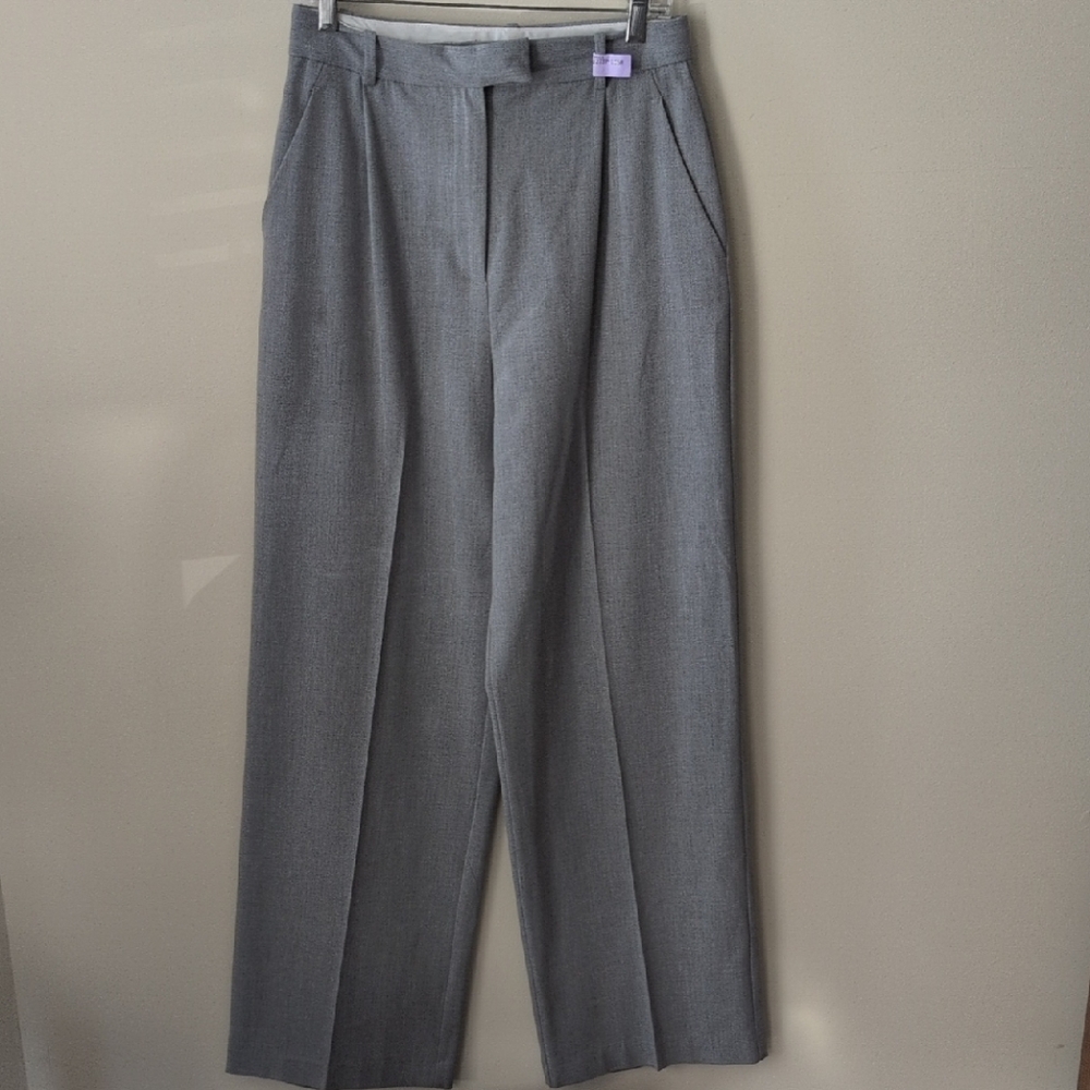 Zara Women's Wide Leg Classic Gray Trousers